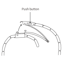 A figure of metal band to pull up a buckle
